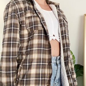 Tan and brown flannel